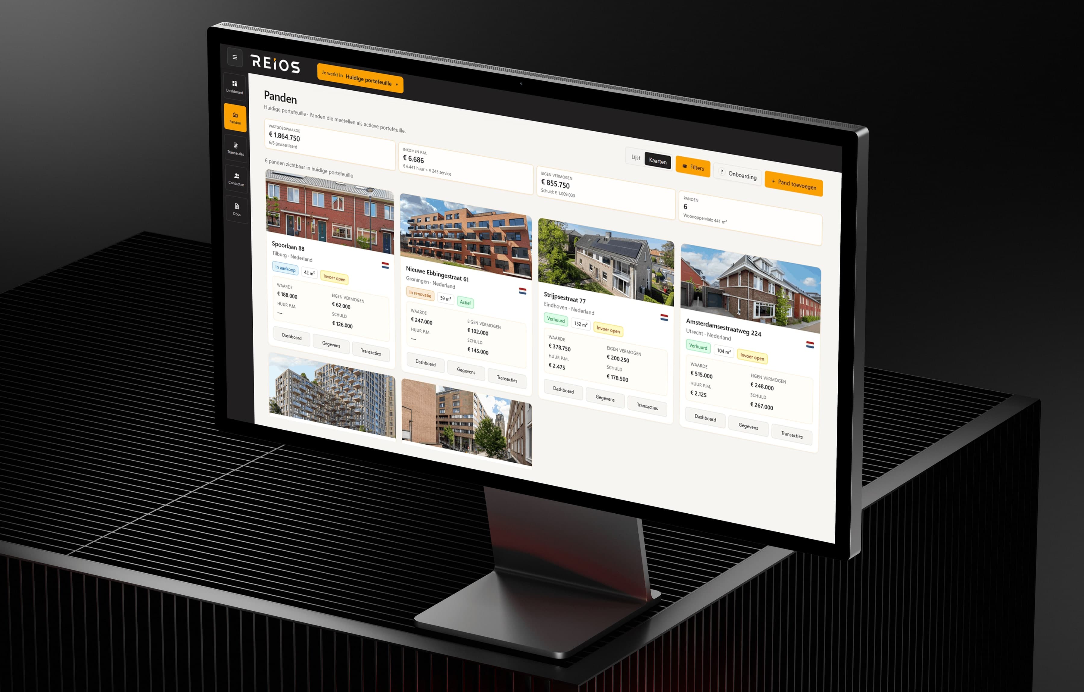REIOS property overview shown on a desktop screen